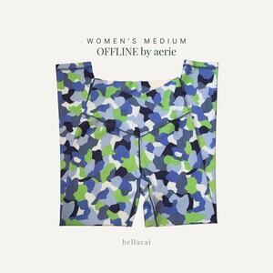 OFFLINE | by Aerie 7/8 High Rise Legging Abstract Blue Green Camo Medium NWT